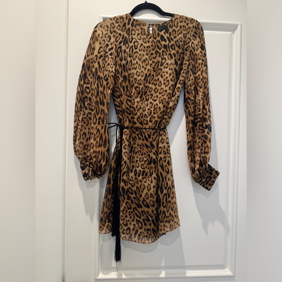 Nili Lotan Rebecca Silk Chiffon Leopard Mini Dress - Picture 3 of 8